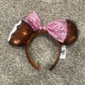Disney Minnie Mouse Sequin Ears Headband - Brown and Pink